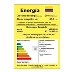 SAMSUNG - Nevera No Frost Congelador Superior 236 litros Brutos