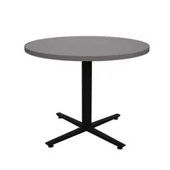GENERICO - Mesa de Juntas Redonda 4 puestos para reuniones color Gris con Negro