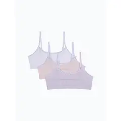CALVIN KLEIN - Paquete Lila Niña Lila De 3 Bralette Con Logotipo