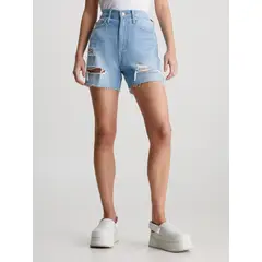 CALVIN KLEIN - Mom azul shorts Jeans