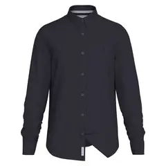 CALVIN KLEIN - Camisa Azul Slim Con Mini Monograma