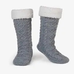 ROCKDOVE - Medias Térmicas Antideslizantes Chenille GrisBlanco