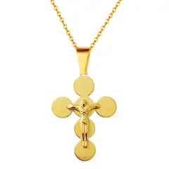 GENERICO - Collar Cruz Medalla San Benito Cristo Acero Unisex + Estuche