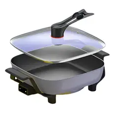 GENERICO - Sartén Electrico Cuadrado Parrilla Antiadherente 1500w Lila