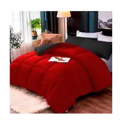 LENCICOL - Edredón Premium Doble Rojo-Negro