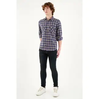 TENNIS - Camisa preteñida azul para hombre