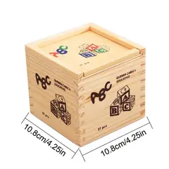 IMPORTACIONES UNIVERSO - Juego didáctico de Cubo con bloques de Madera Letras y Números 27 Pcs