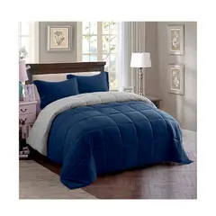 LENCICOL - Edredón Premium King Azul-Gris