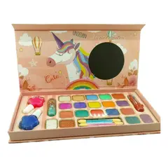 GENERICO - Set Maquillaje Sombras Infantil Espejo Accesorios Labiales