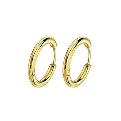 GENERICO - Aretes Candonga Lisa Delgada Acero Inoxidable + Bolsa Decorativa_.