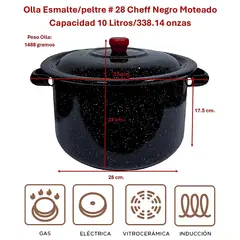GENERICO - Olla Grande Esmalte/peltre #28 Ideal Hervir Agua 10 Litros