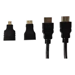GENERICO - Cable Hdmi Full Hd Adaptadores Mini Micro Hdmi 3 En 1 1.5m