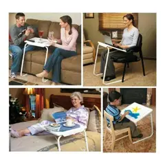 GENERICO - Mesa Auxiliar Plegable Portatil Resistente Altura Ajustable