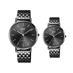 Q AND Q - Relojes Pareja Duo Qyq Acero Quartz Q&q Azul + Estuche_.