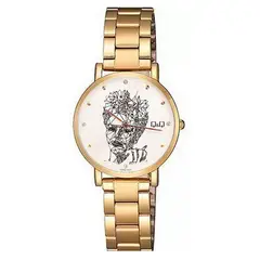 Q AND Q - Reloj Q&q Qyq Elegante Frida Kahlo Acero + Estuche Dama_.