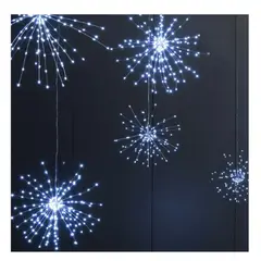 GENERICO - Luces Led Efecto Fuegos Artificiales Guirnalda Navideñas blanca