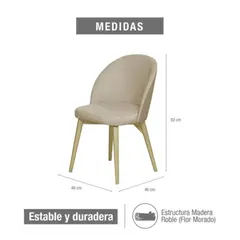 ELITE LIVING - SETX2 SILLA DE COMEDOR NOVA CHAMPAÑA MICROFIBRA CRUDO