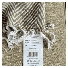 GENERICO - SET DE MANTA Y COJINES DESIGN-5 BEIGE NATURAL