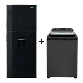 HACEB - Combo Nevera No frost 404Lts negro esmeralda + Lavadora Zou 16Kg