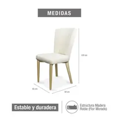 ELITE LIVING - SETX2 SILLA DE COMEDOR REGINA CHAMPAÑA MICROFIBRA CRUDO