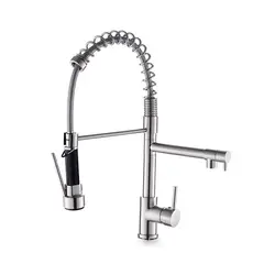 GENERICO - Llave Grifo Acero Para Lavaplatos Monomando Cuello Flexible Plateado