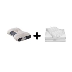 ZHOPI CO - Sabanas King Blanco mas Una Almohada Cervical de Cuello
