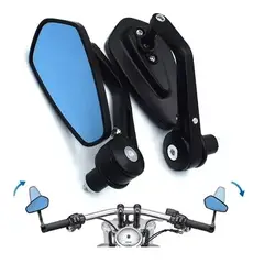 GENERICO - Espejos Moto Cafe Racer Semi Ovalados Universal - Omi