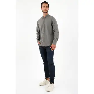 TENNIS - Camisa manga larga gris para hombre