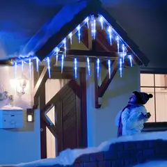 GENERICO - Luz Tipo Hielo 4.5mt 12 Tubos Cortina Decoración Navidad Azul 2272