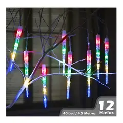 GENERICO - Luz Tipo Hielo 4.5mt 12 Tubos Cortina Decoración Navidad RGB 2273