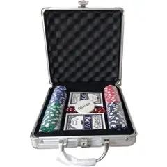 GENERICO - Juego Set Poker Tipo Casino Fichas Cartas Maletín Aluminio