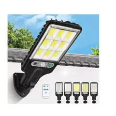 HOME - Reflector Lampara Solar Led 3 Modos Con Panel + Control Color Negro