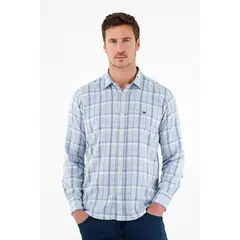 TENNIS - Camisa con diseño a cuadros azul para hombre