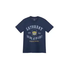 TENNIS - Camiseta azul estampada en frente para hombre