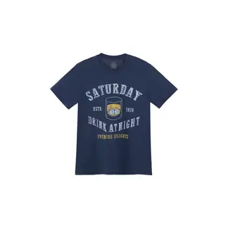 TENNIS - Camiseta azul estampada en frente para hombre