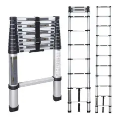 MAXTOOLS - Escalera Telescópica en Aluminio Maxtool de 13 Escalones_.