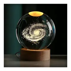 GENERICO - Lampara Luz Nocturna Bola De Cristal LED 3D - 6CM