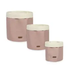 NOSSARENA - Set x 3 Canastos organizadores 15x20cm - 20x25cm 30x35cm color rosa
