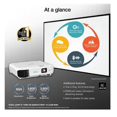 EPSON - Proyector 3600 Lumens Ex3280 Video Beam 3-chip 3lcd