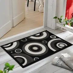 GENERICO - Alfombra Tapete Pie De Cama - Entrada Negro 50 X 80cms