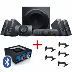 LOGITECH - Parlantes 5.1 Z906 + Adaptador Bluetooth 3,5mm + Soportes