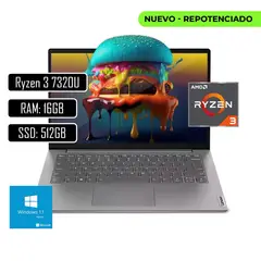 Lenovo - PORTATIL V14 - AMD RYZEN 3 7320U - 16GB LPDDR5 - 512GB SSD - PANT 14" FHD RJ45 - GREY