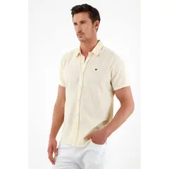 TENNIS - Camisa amarilla cuello clásico para hombre