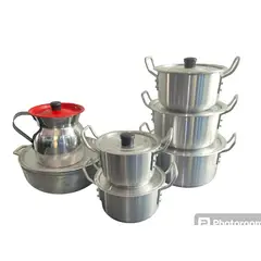 GENERICO - COMBO OLLAS X 5 OREJA DE ALUMINIO +CALDERO 24CM Y JARRA 2 LITROS