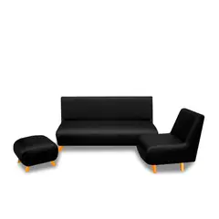 MAGIC CLASS - SALA MODERNA ELIPSE ECOCUERO NEGRO