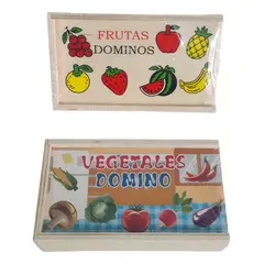 GENERICO - Domino Infantil De Madera Juego Didáctico Animales Frutas