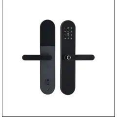 GENERICO - CERRADURA INTELIGENTE DE ACERO INOXIDABLE GRIS CON HUELLA TARJETA Y CLAVE