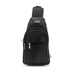 MACOLY - Bandolera manos libres SO 1020 cuero negro