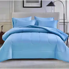 GENERICO - Plumon Edredon King Size 5 piezas Azul celeste