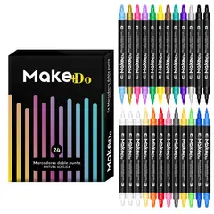 CASATUA - Marcadores Acrilicos Make+Do Doble Punta Set x 24 Und.-
